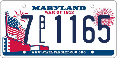 MD license plate 7BL1165