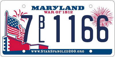 MD license plate 7BL1166