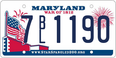 MD license plate 7BL1190