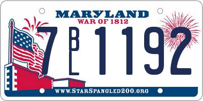 MD license plate 7BL1192