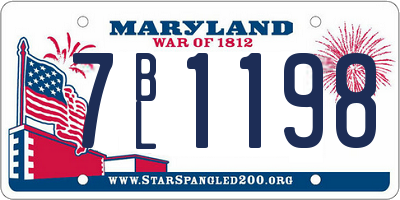 MD license plate 7BL1198