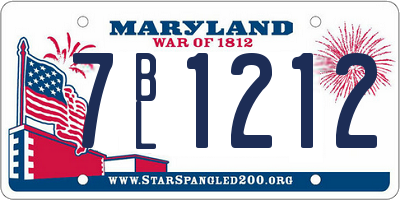 MD license plate 7BL1212