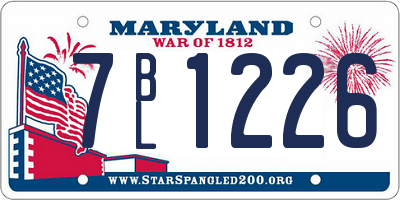 MD license plate 7BL1226