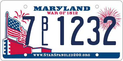 MD license plate 7BL1232