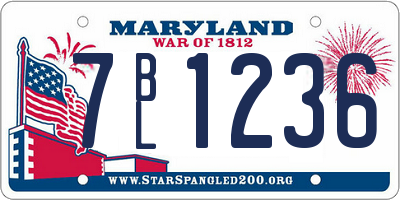 MD license plate 7BL1236