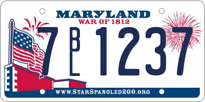 MD license plate 7BL1237