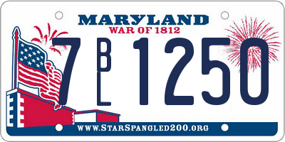 MD license plate 7BL1250