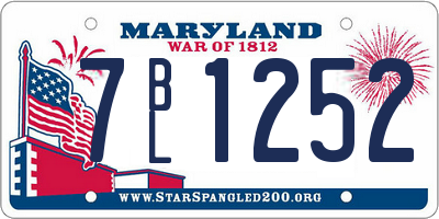 MD license plate 7BL1252