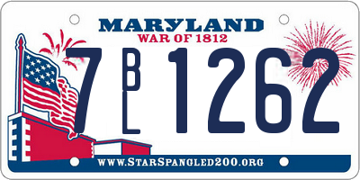 MD license plate 7BL1262