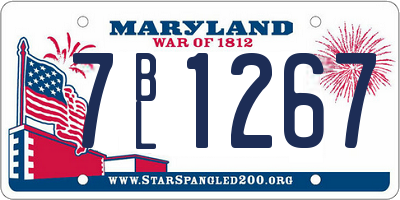 MD license plate 7BL1267