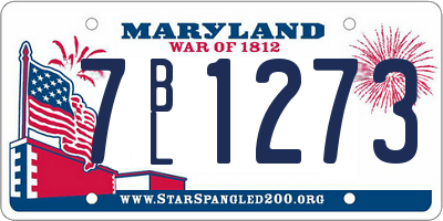 MD license plate 7BL1273
