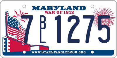 MD license plate 7BL1275