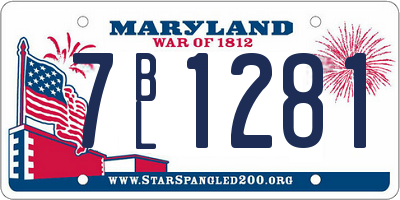 MD license plate 7BL1281