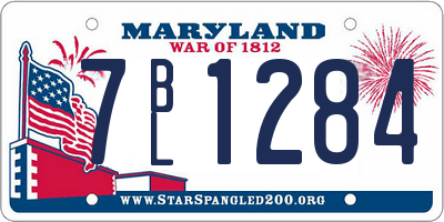 MD license plate 7BL1284