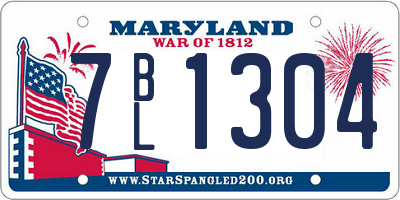 MD license plate 7BL1304