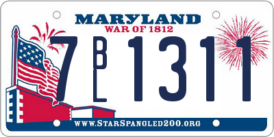 MD license plate 7BL1311