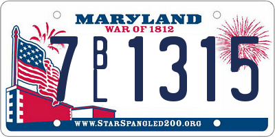 MD license plate 7BL1315