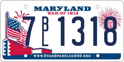 MD license plate 7BL1318