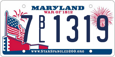 MD license plate 7BL1319