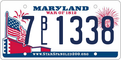 MD license plate 7BL1338