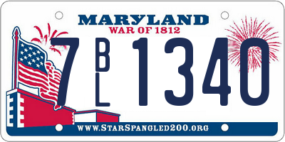 MD license plate 7BL1340