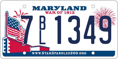 MD license plate 7BL1349