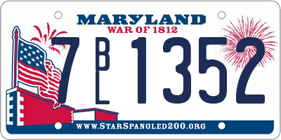 MD license plate 7BL1352