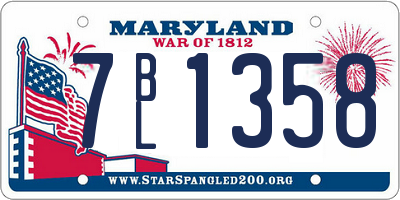 MD license plate 7BL1358