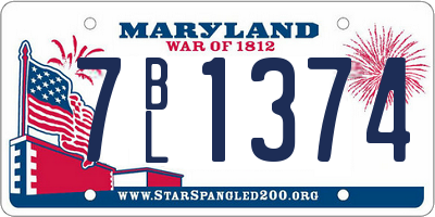 MD license plate 7BL1374
