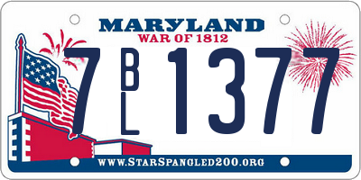 MD license plate 7BL1377