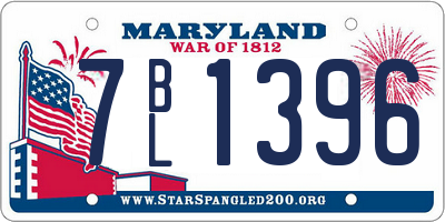 MD license plate 7BL1396