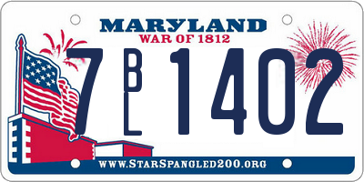 MD license plate 7BL1402