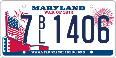 MD license plate 7BL1406