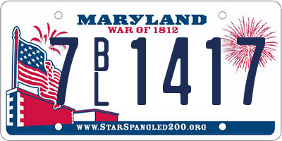 MD license plate 7BL1417