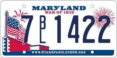 MD license plate 7BL1422