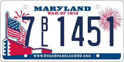 MD license plate 7BL1451