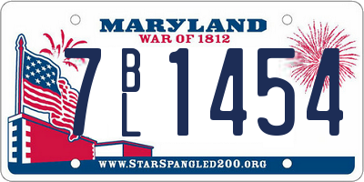 MD license plate 7BL1454