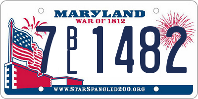 MD license plate 7BL1482
