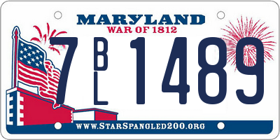 MD license plate 7BL1489
