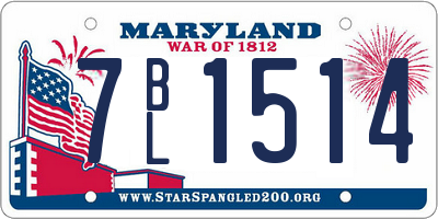 MD license plate 7BL1514