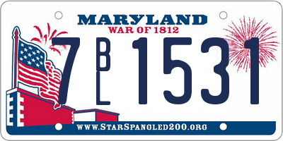 MD license plate 7BL1531