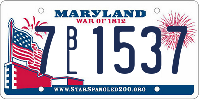 MD license plate 7BL1537