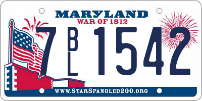 MD license plate 7BL1542