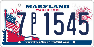 MD license plate 7BL1545