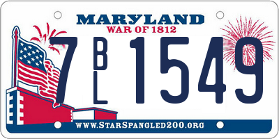 MD license plate 7BL1549
