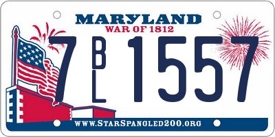 MD license plate 7BL1557
