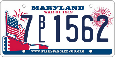 MD license plate 7BL1562
