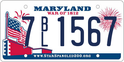 MD license plate 7BL1567