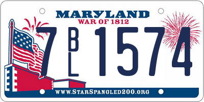 MD license plate 7BL1574