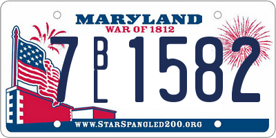 MD license plate 7BL1582